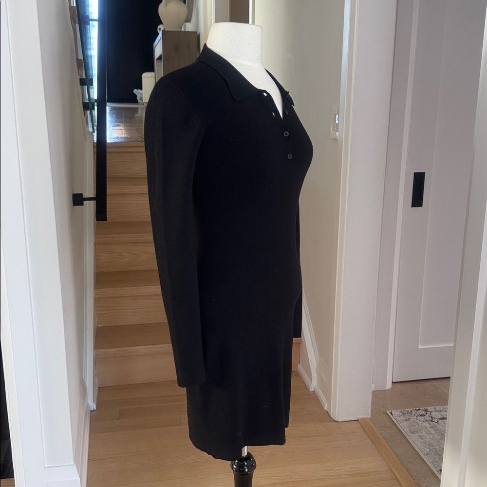 Aritzia Sunday Best Black Long Sleeve Ribbed Knit Dress Size M - Picture 2 of 6